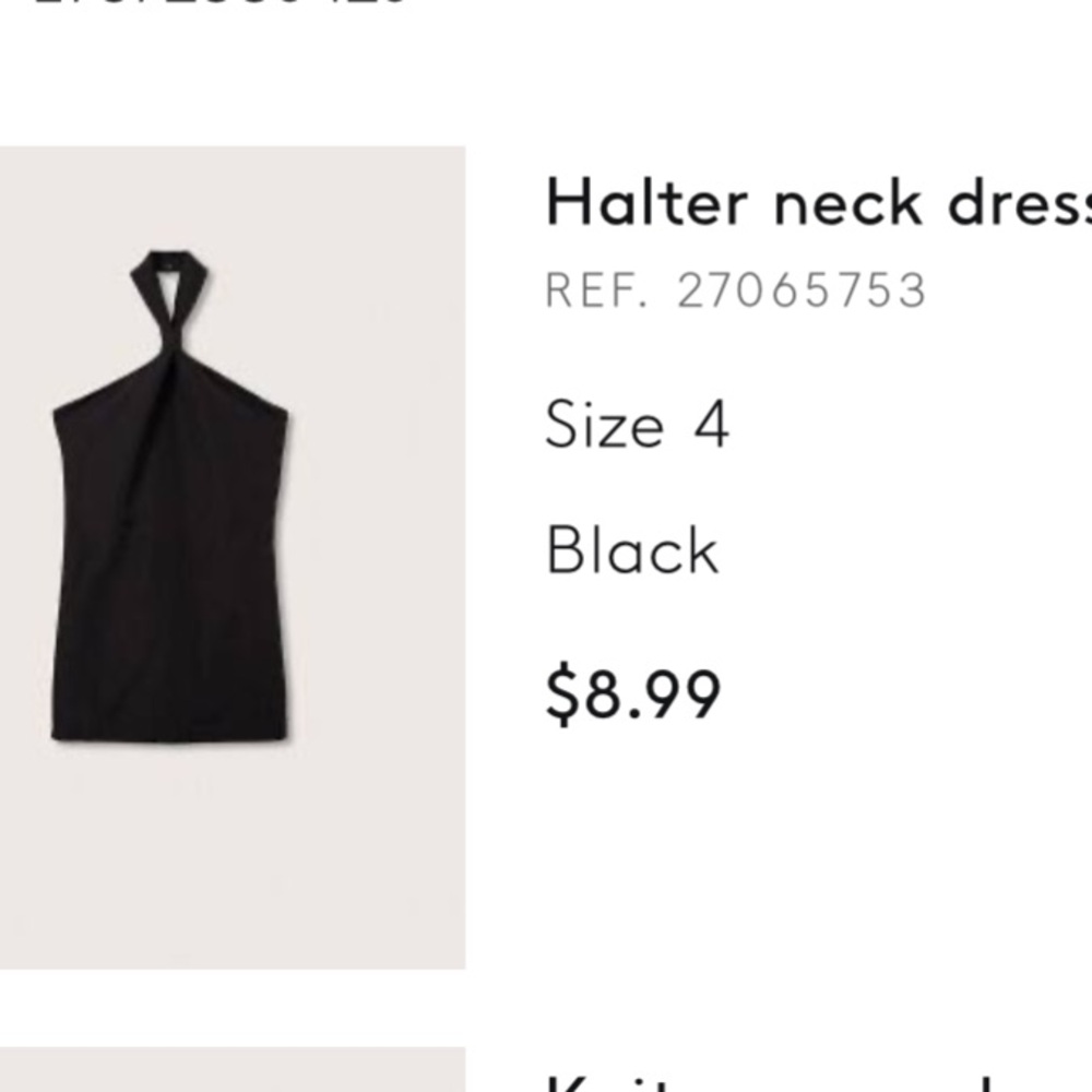 Halter neck mini dress black NWT
